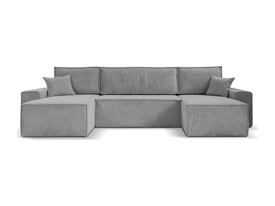 CANAPE Hektor U avec fonction sommeil gris clair