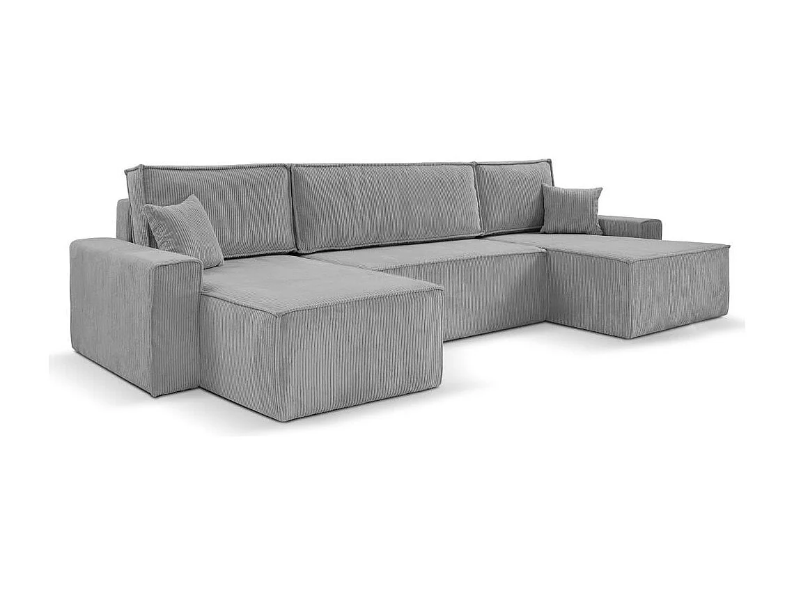 CANAPE Hektor U avec fonction sommeil gris clair