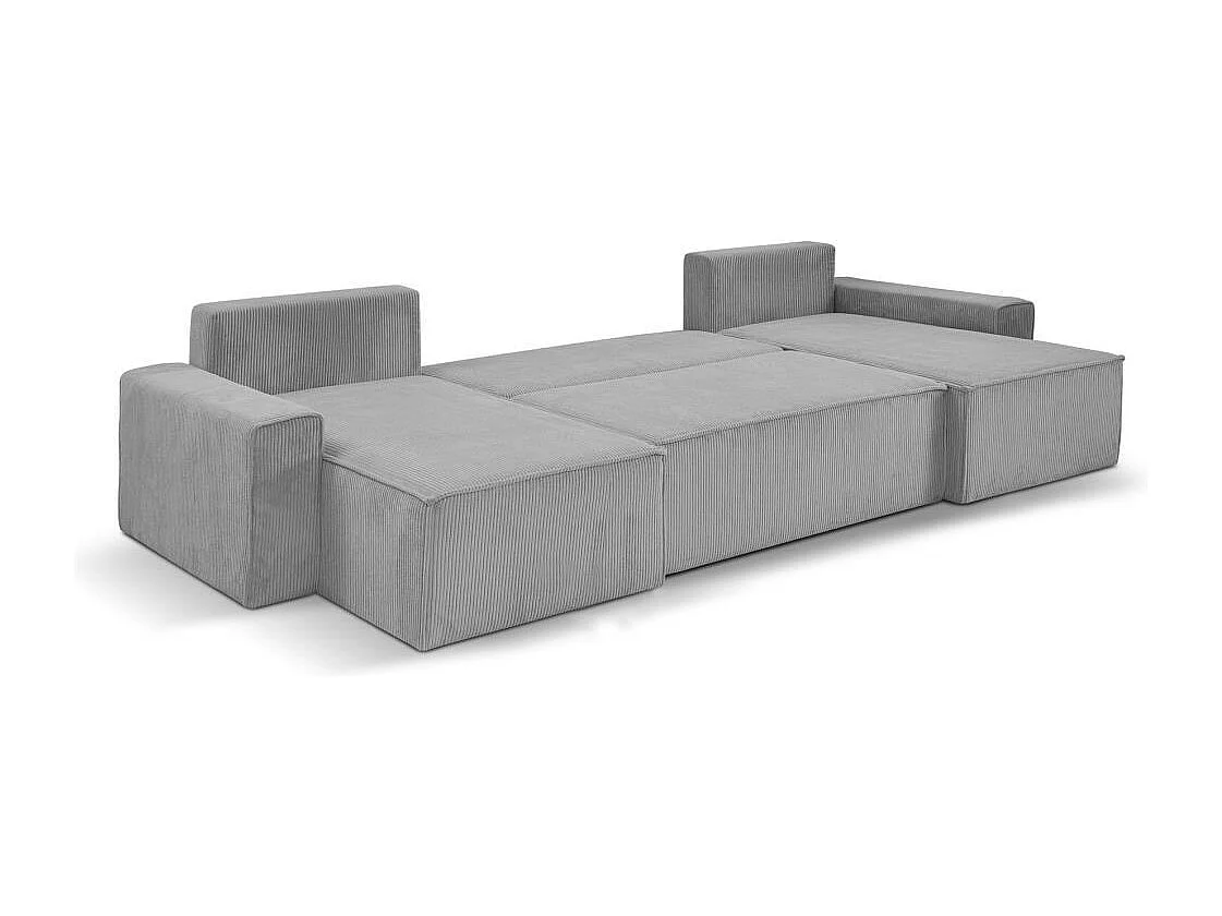 CANAPE Hektor U avec fonction sommeil gris clair