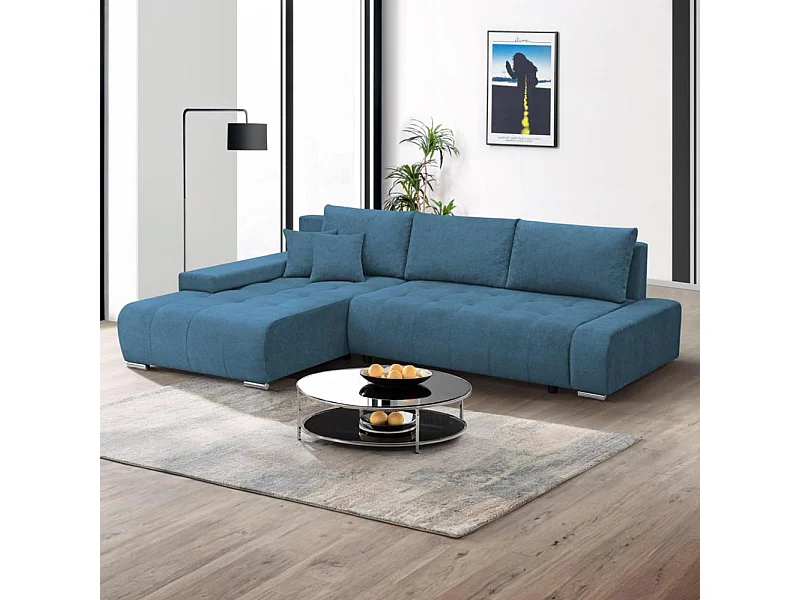 ECKSOFA Draco L bleu gauche