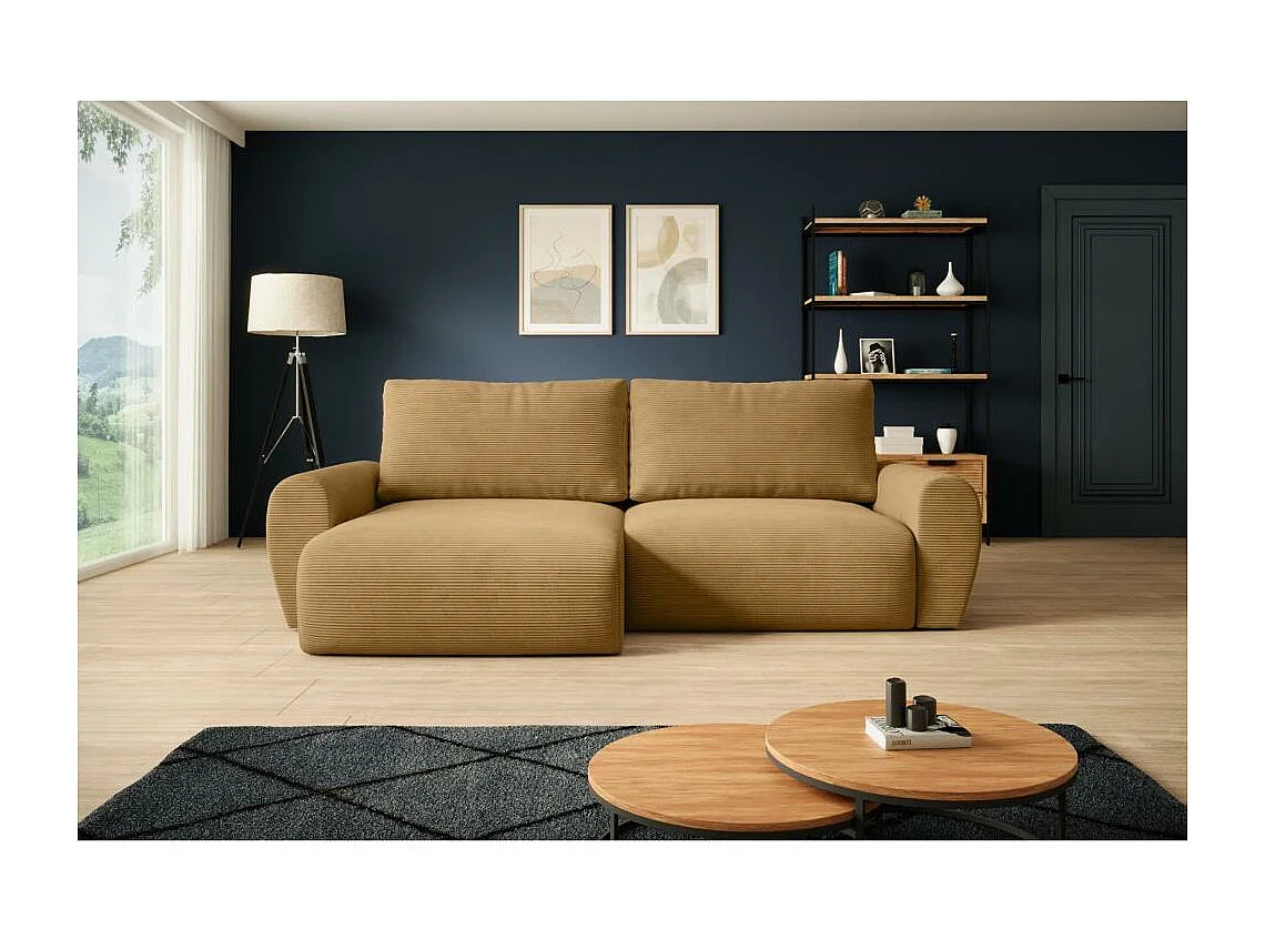 Canapé-lit ECKSCHLAFSOFA Poss L jaune gauche