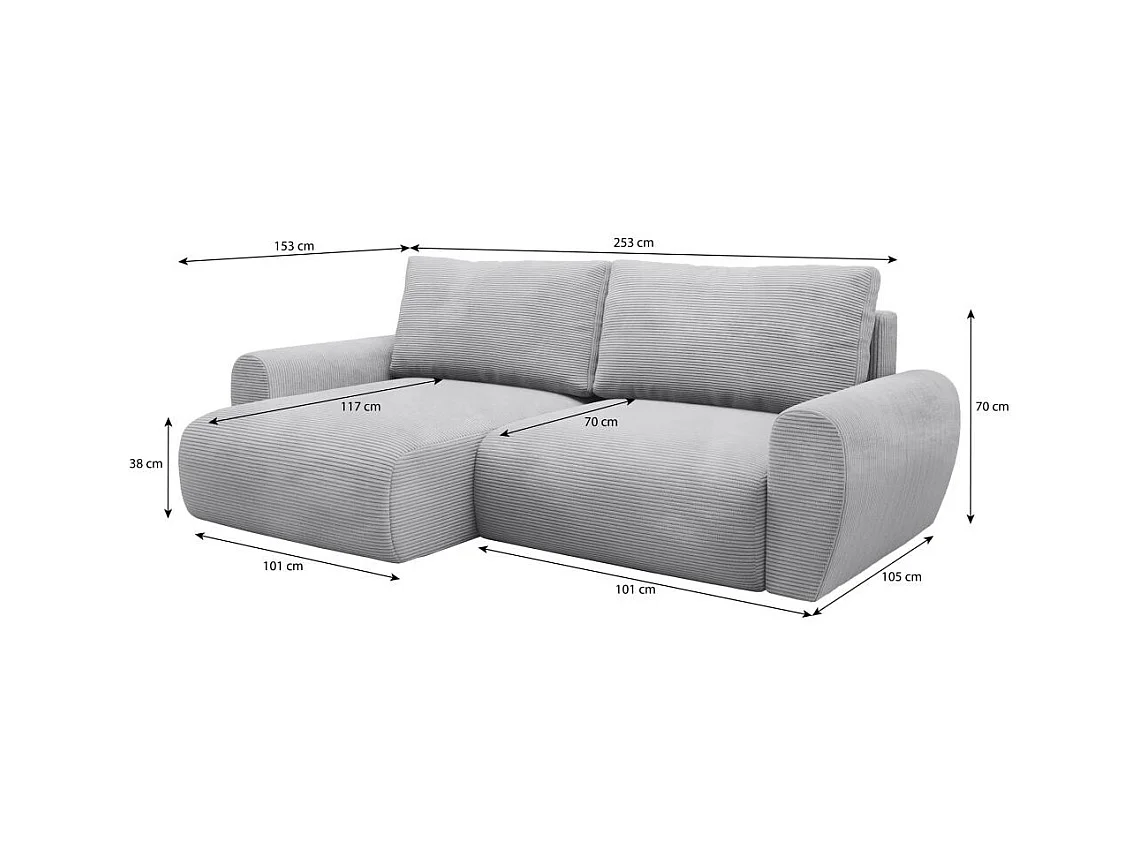 ECKSCHLAFSOFA Poss L gelb links