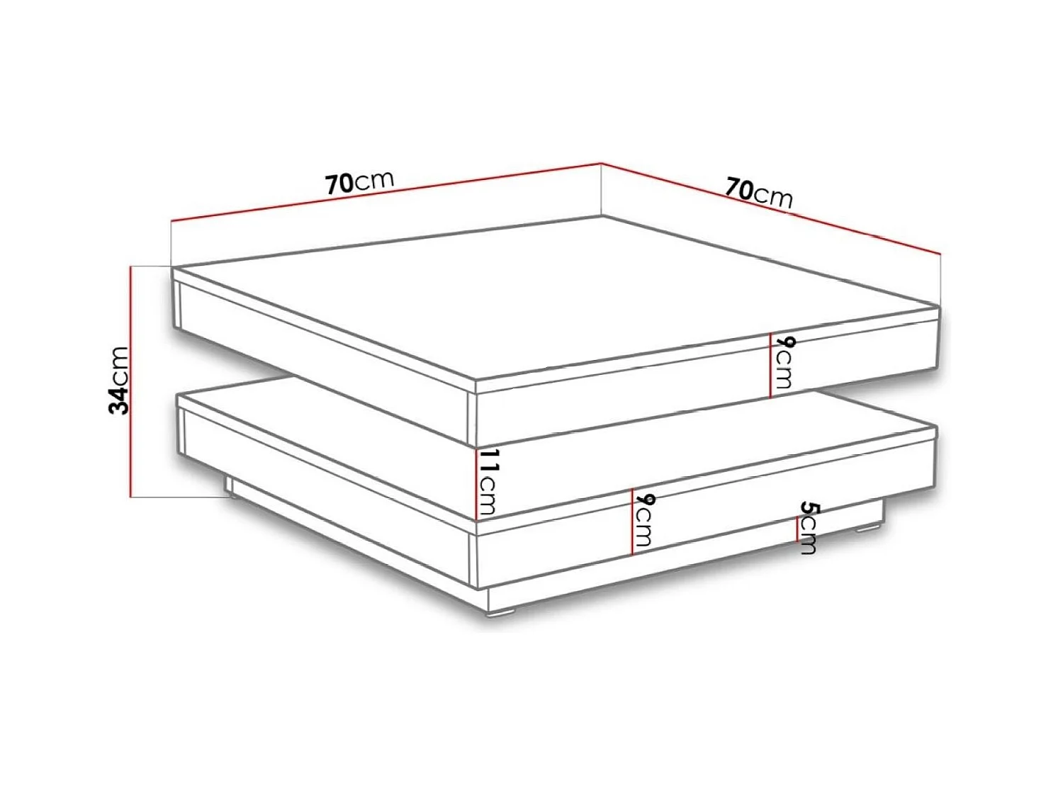 Stolik kawowy - płyta wiórowa - biały - LORIA