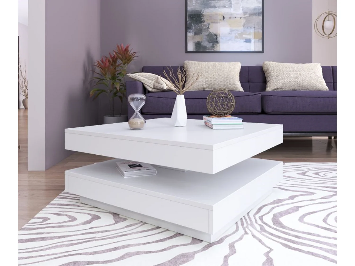 Table basse - aggloméré - blanc - LORIA