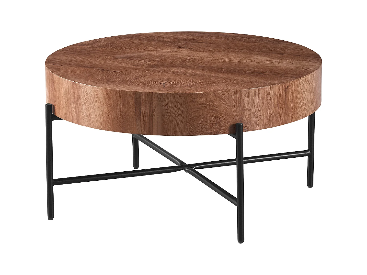 Couchtisch - MDF und Metall - Braun - MAKI