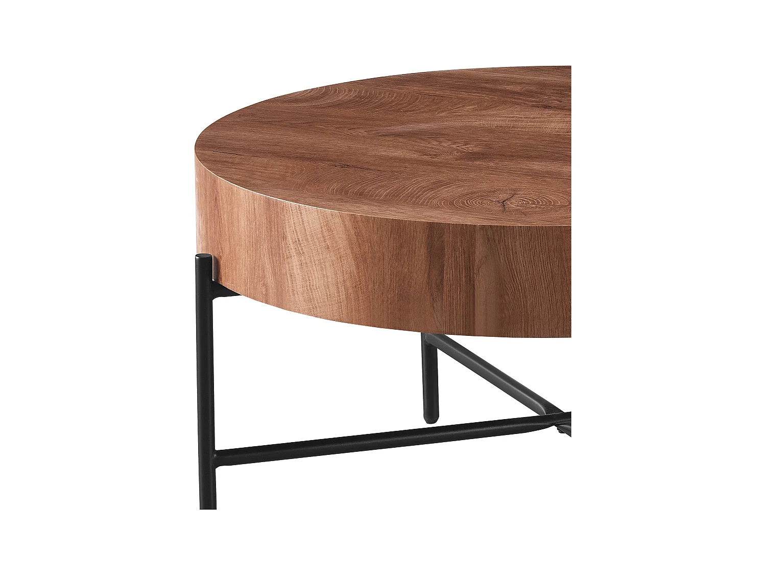 Couchtisch - MDF und Metall - Braun - MAKI