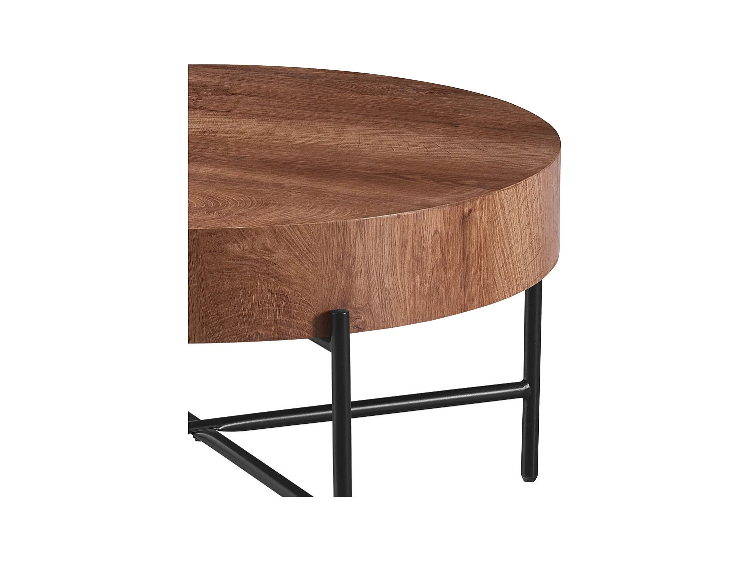 Couchtisch - MDF und Metall - Braun - MAKI