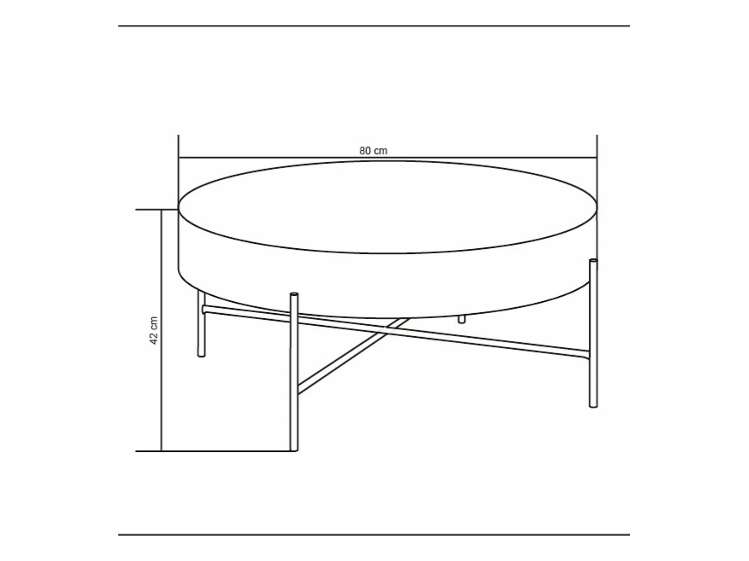 Couchtisch - MDF und Metall - Braun - MAKI