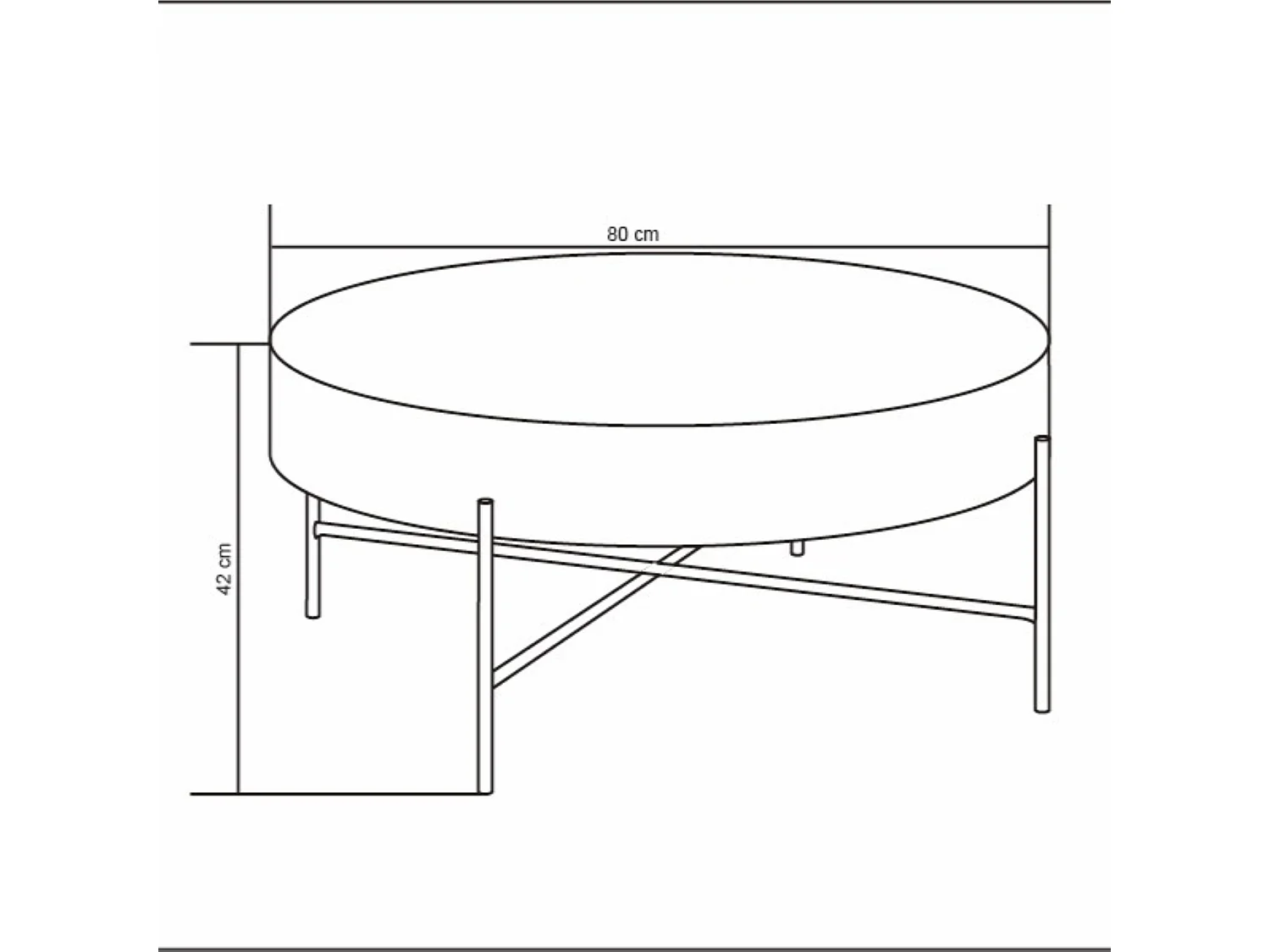 Tavolino - MDF e metallo - Marrone - MAKI