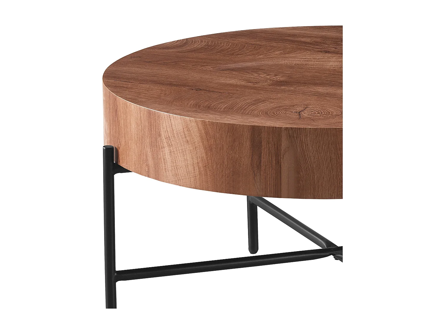 Stolik kawowy - MDF i metal - Brązowy - MAKI