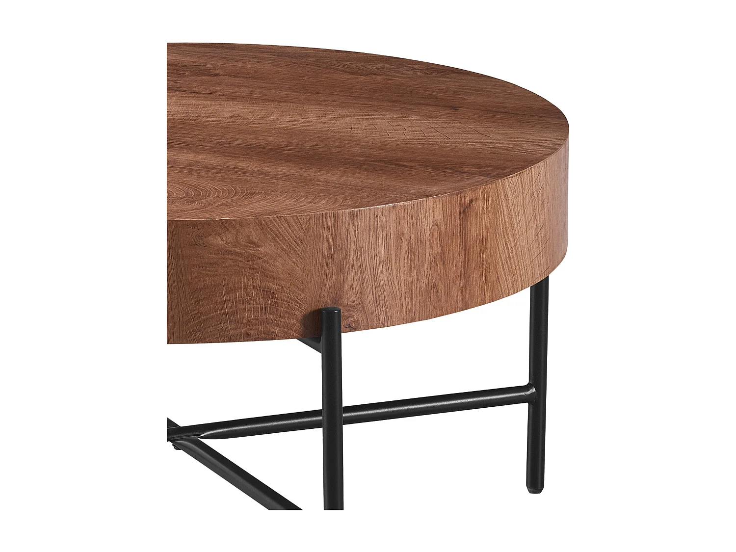 Stolik kawowy - MDF i metal - Brązowy - MAKI