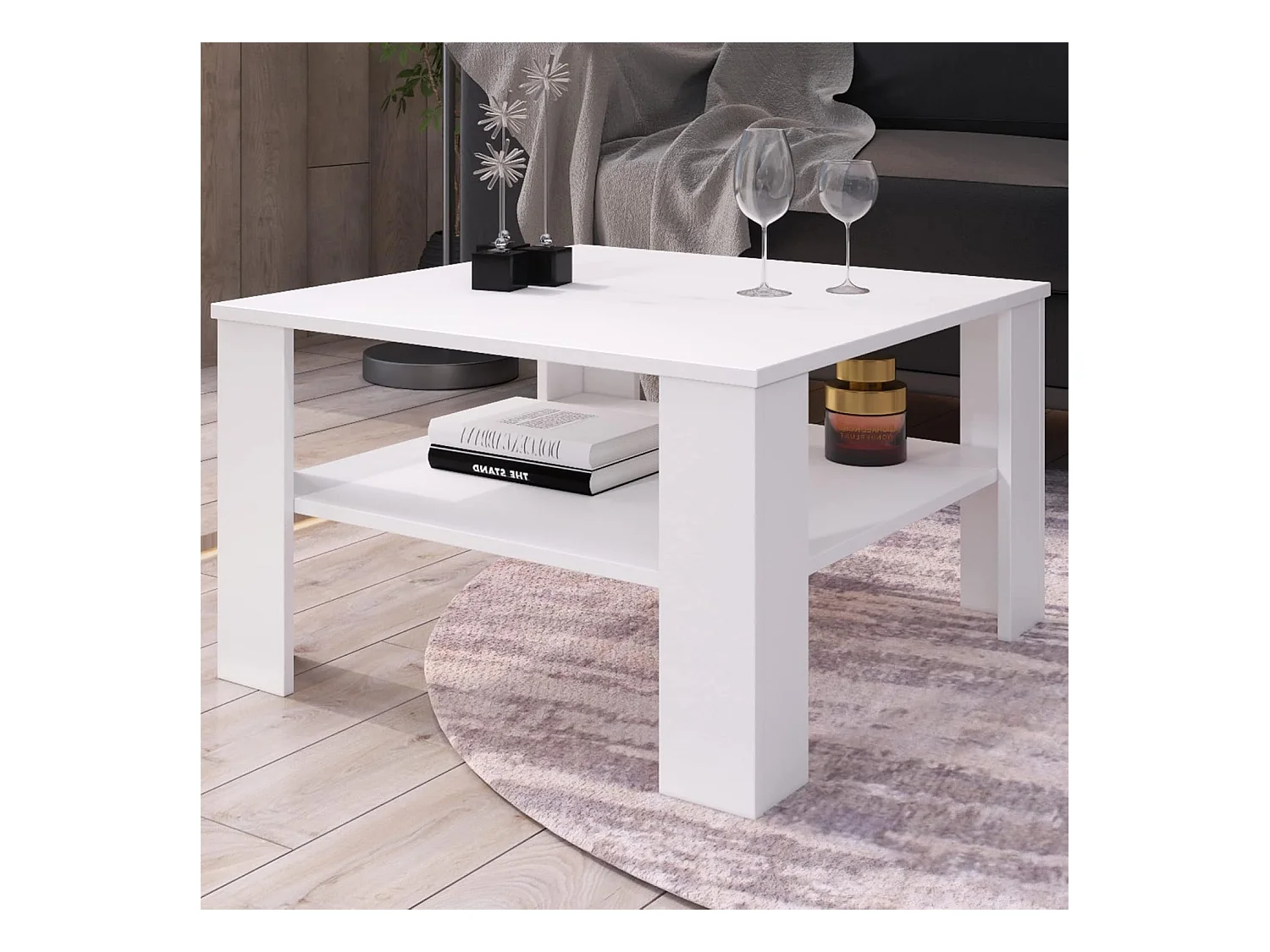 Stolik kawowy - płyta wiórowa - biały - ENVIRO