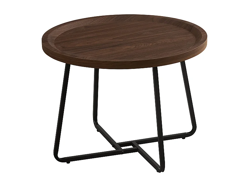 Stolik kawowy - MDF i metal - ciemny brąz - LIMO