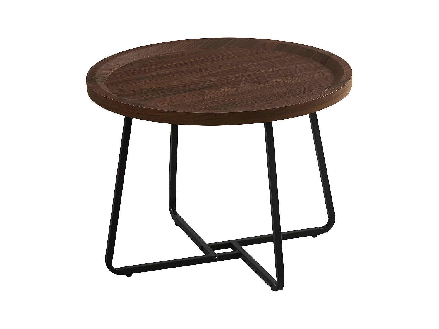 Table basse - MDF et métal - marron foncé - LIMO