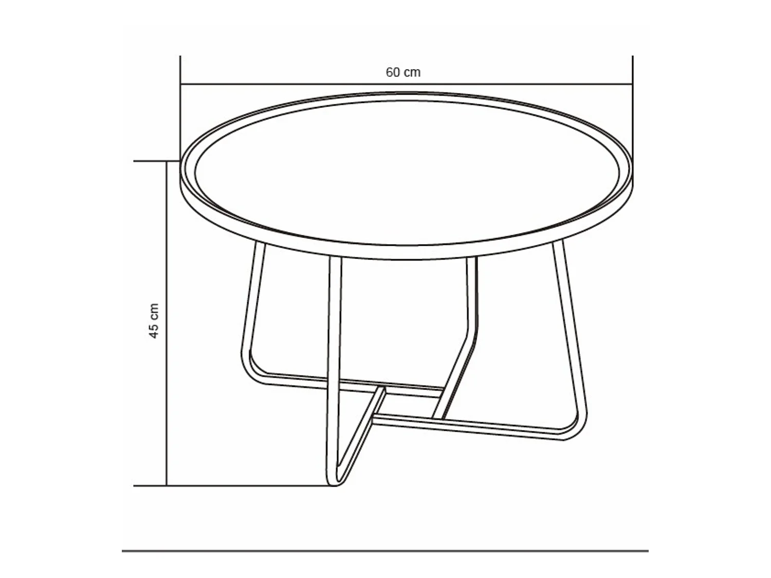 Table basse - MDF et métal - marron foncé - LIMO