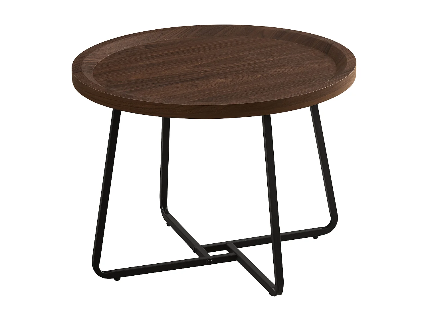 Table basse - MDF et métal - marron foncé - LIMO