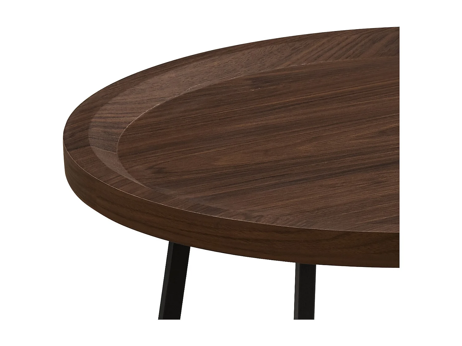 Table basse - MDF et métal - marron foncé - LIMO