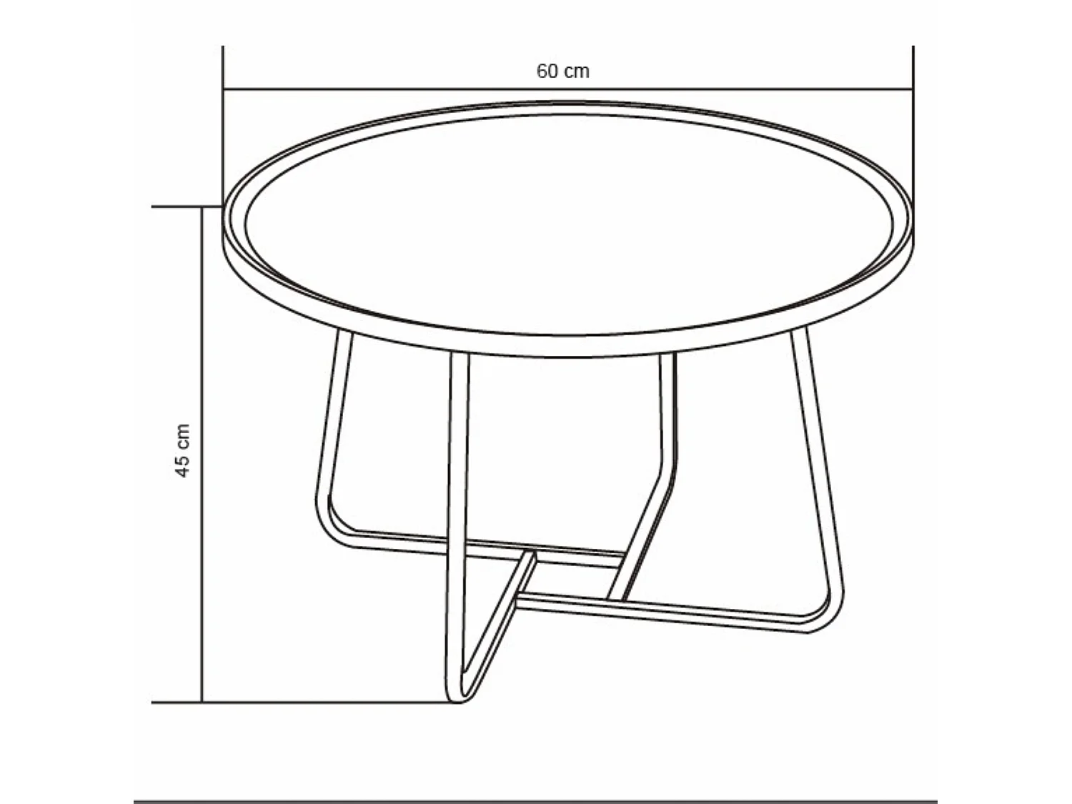 Table basse - MDF et métal - marron foncé - LIMO