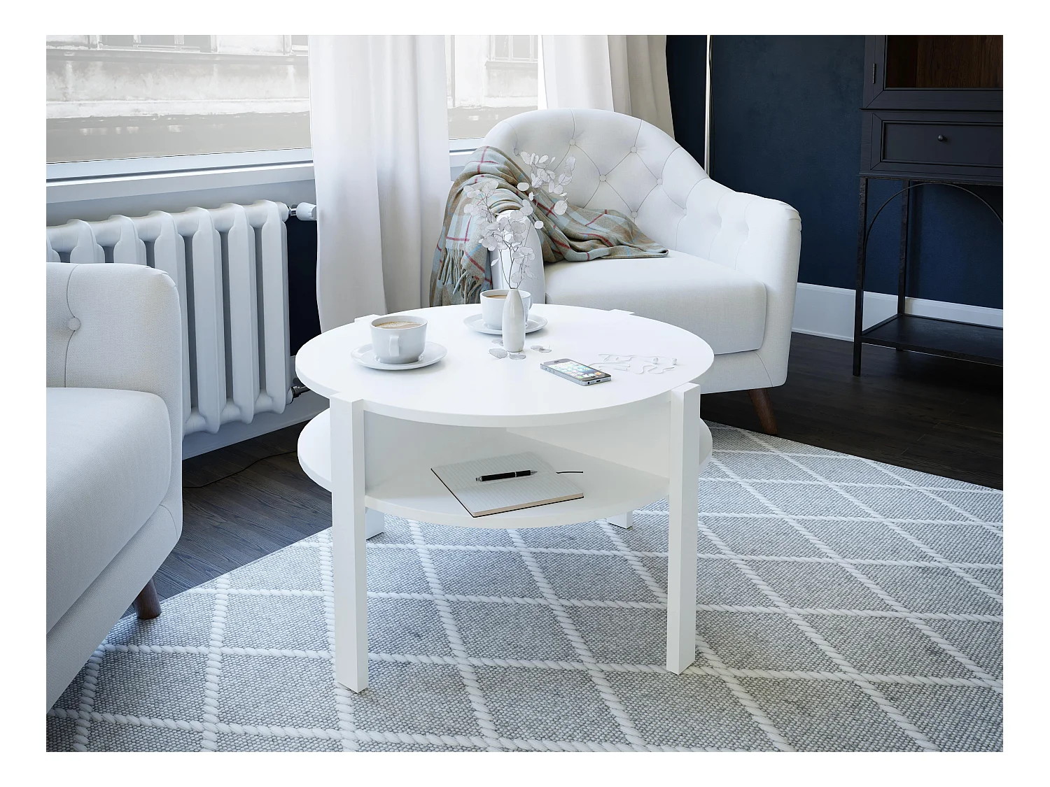 Table basse - aggloméré - blanc - TOBAGO