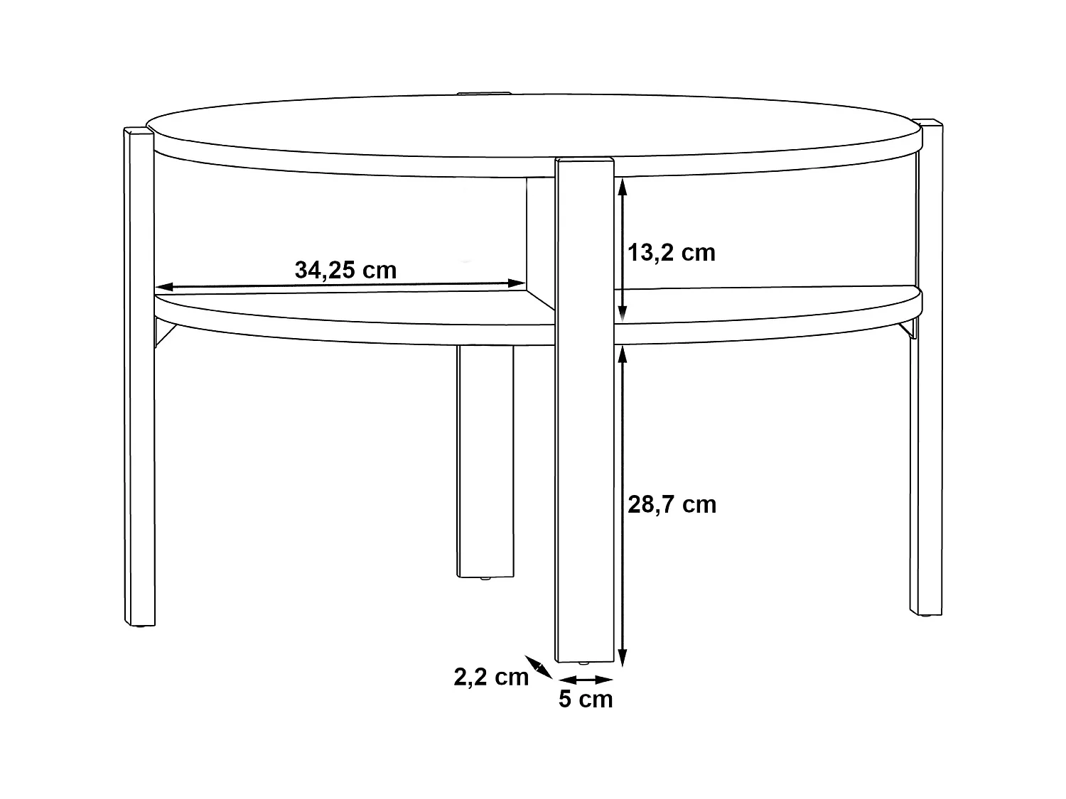 Table basse - aggloméré - blanc - TOBAGO