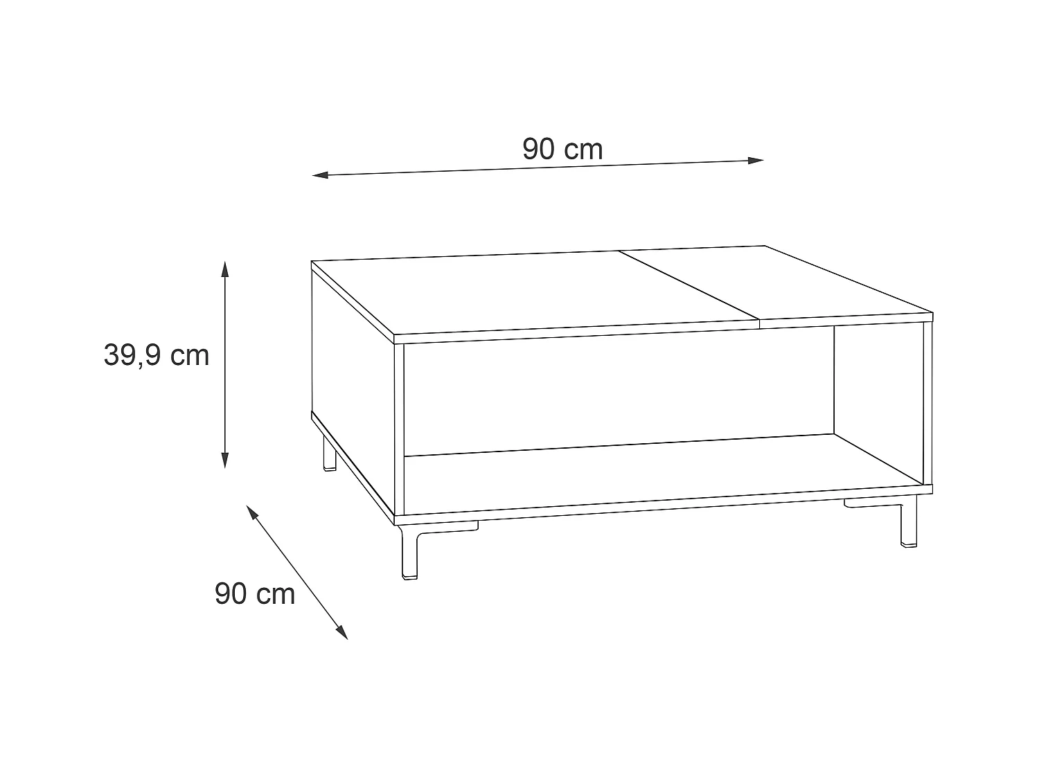 Table basse - MDF - Sonoma & Ciment - GALACTIQUE