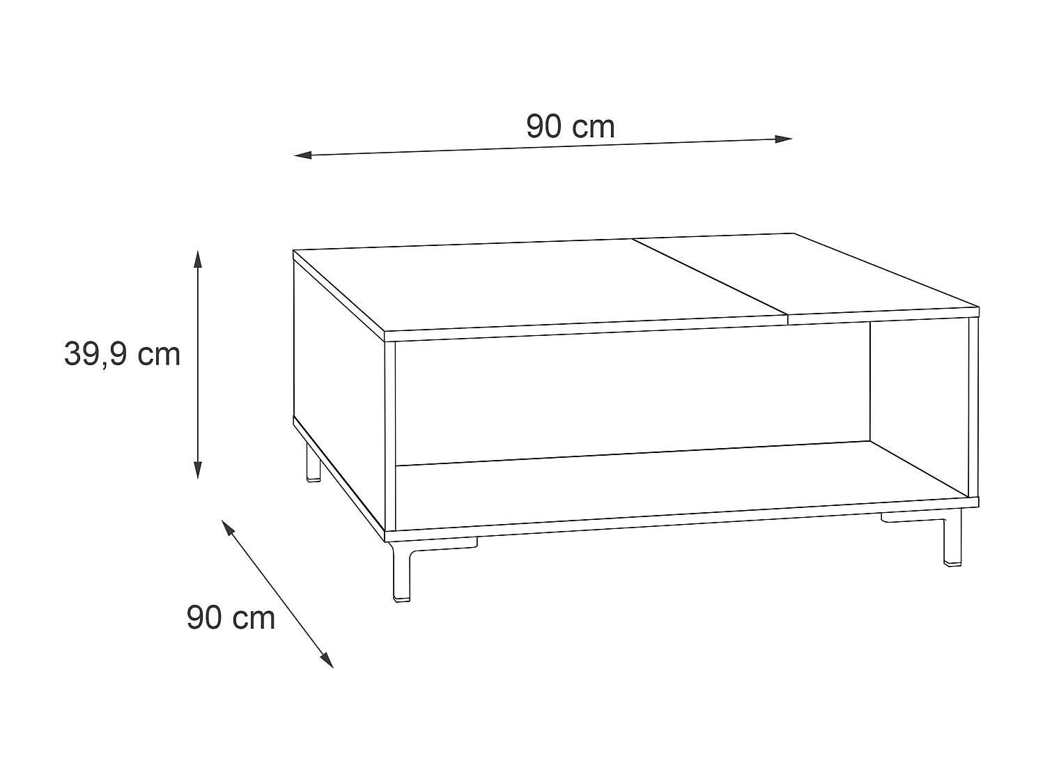 Salontafel - MDF - Sonoma & Cement - GALACTIQUE