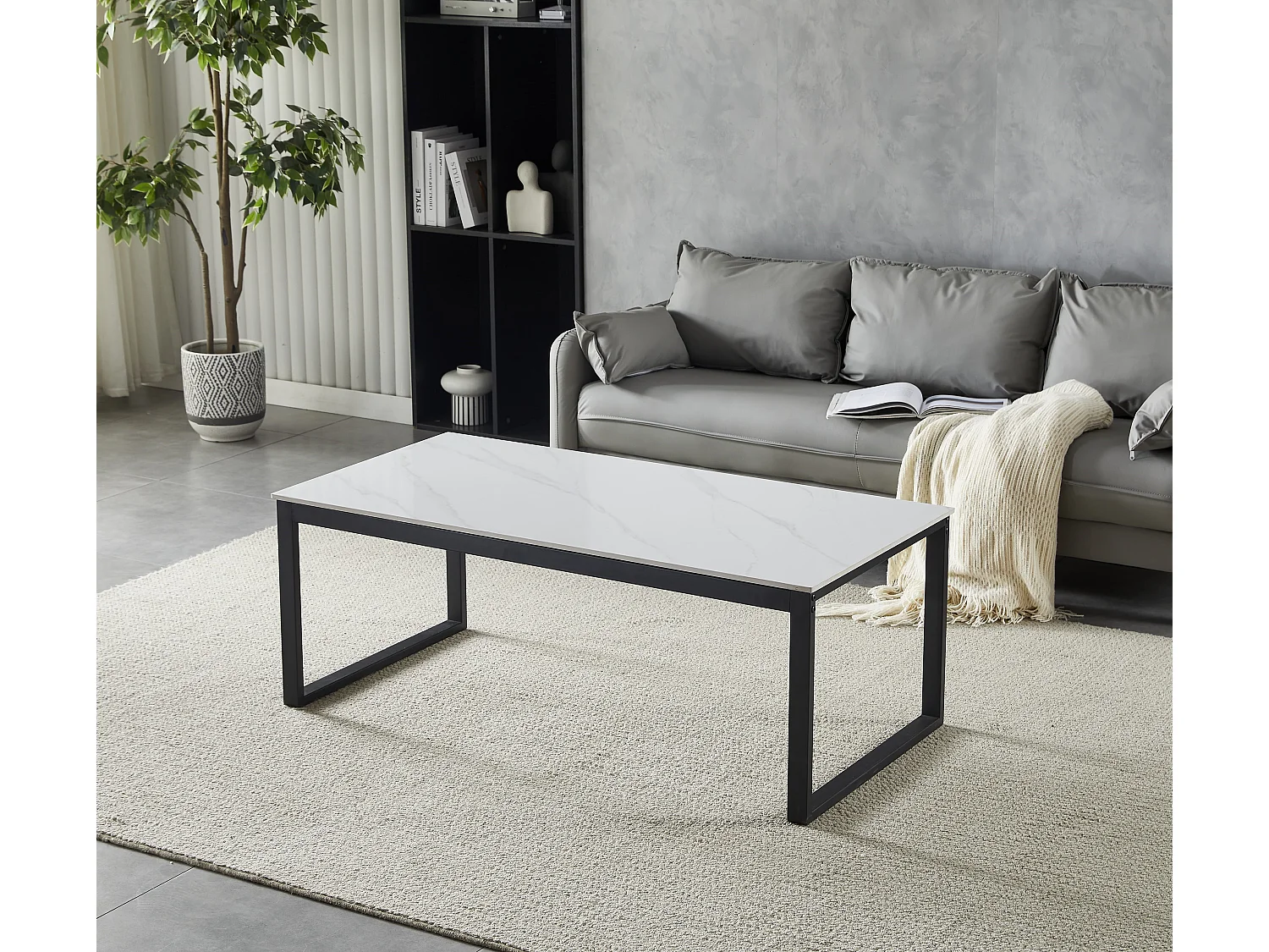 Couchtisch - Keramik - HG weiß - SHANER