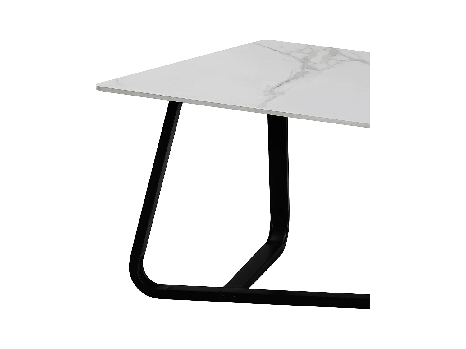 Stolik kawowy - ceramiczny - biało-złoty - SORAL