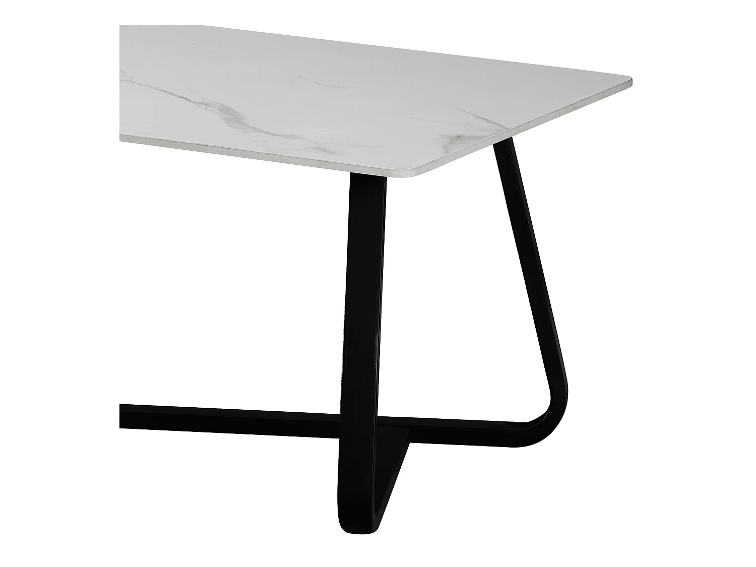 Stolik kawowy - ceramiczny - biało-złoty - SORAL