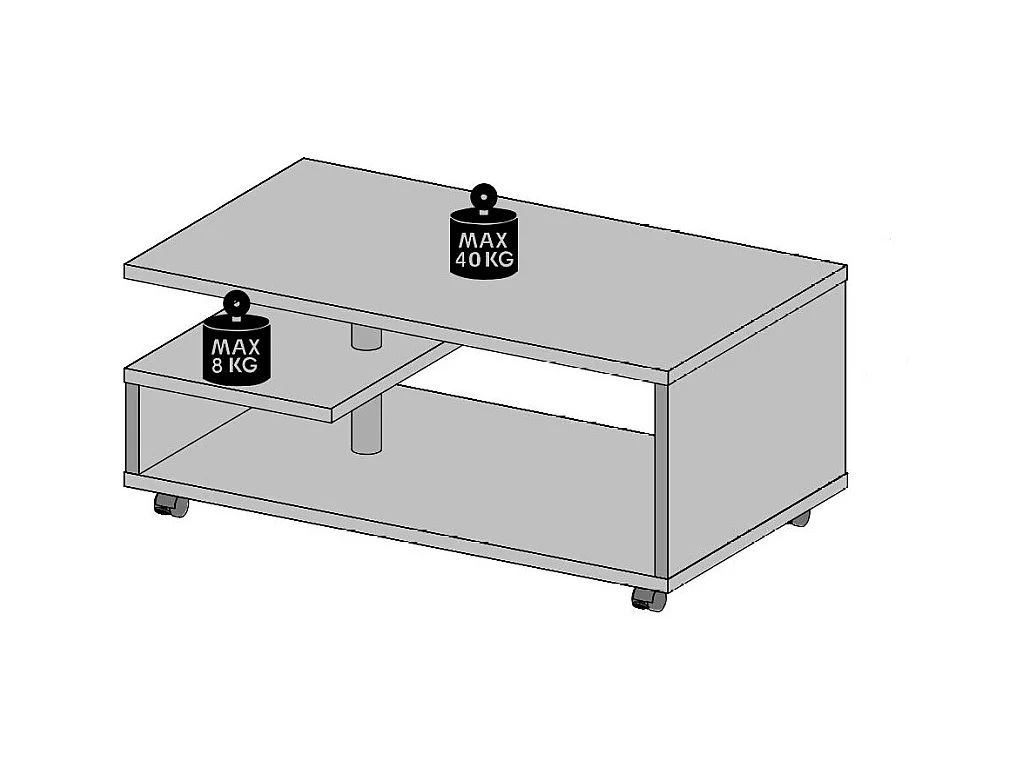 Table basse - MDF - Chêne - BAILEY
