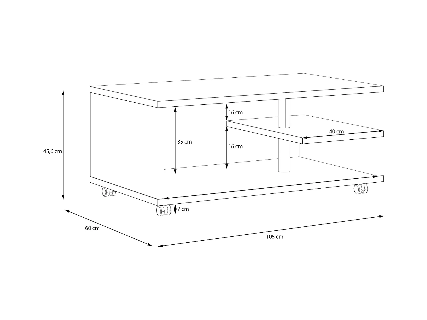 Table basse - MDF - Chêne - BAILEY