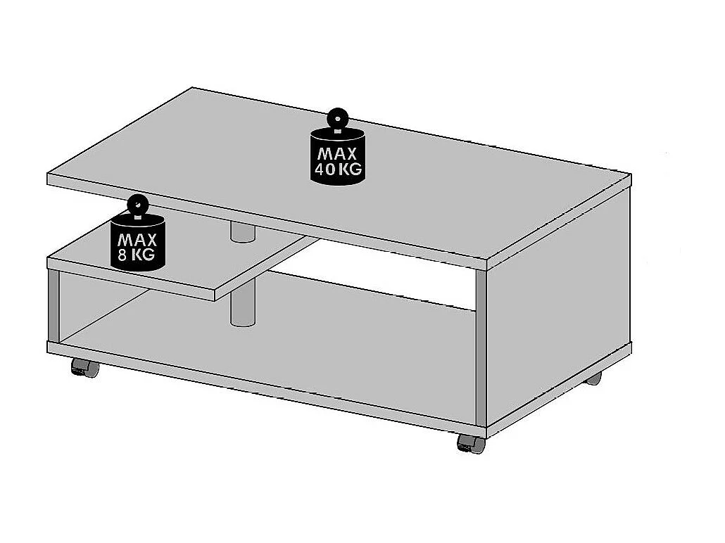 Couchtisch - MDF - Eiche - BAILEY