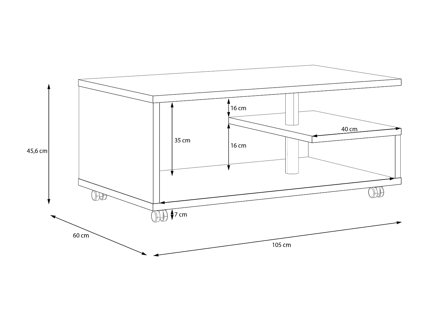 Couchtisch - MDF - Eiche - BAILEY