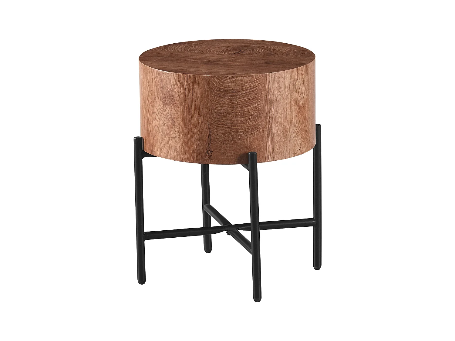 Stolik kawowy - MDF i metal - Brązowy - MAKINA