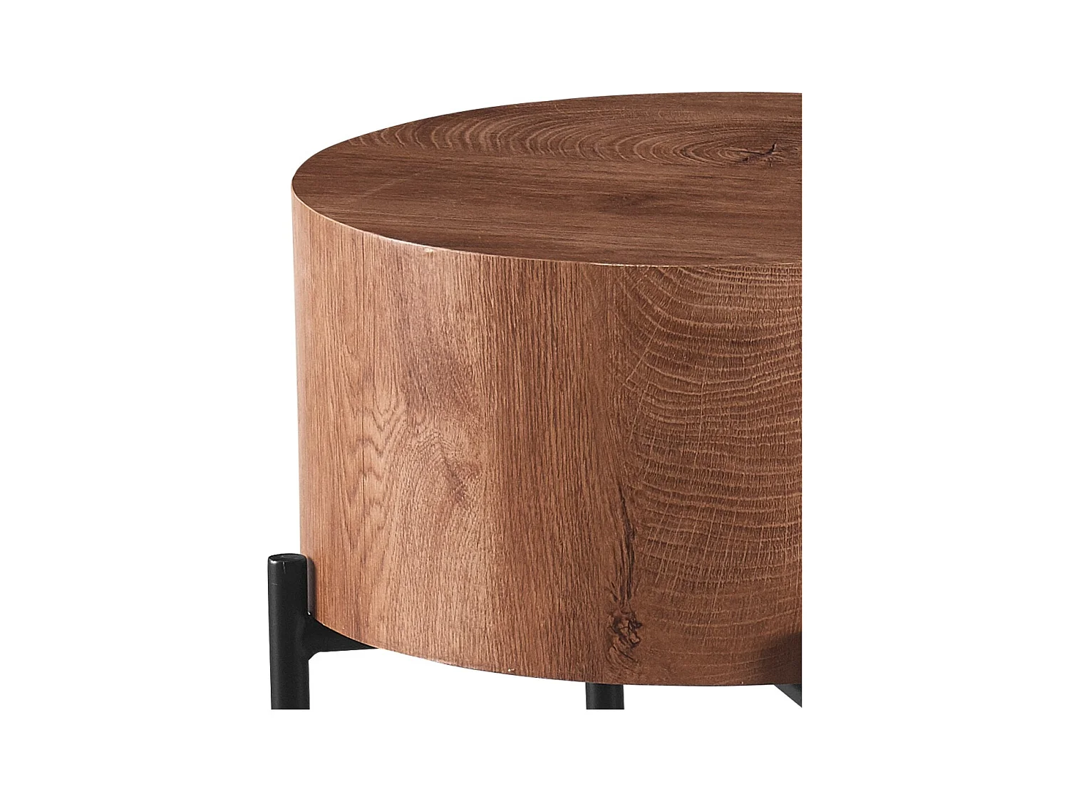 Stolik kawowy - MDF i metal - Brązowy - MAKINA