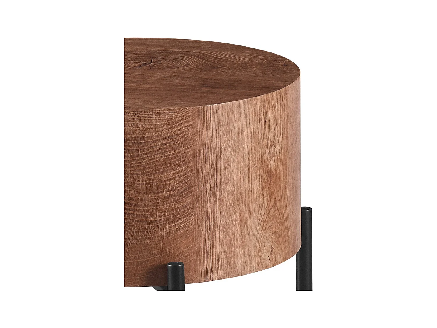 Stolik kawowy - MDF i metal - Brązowy - MAKINA