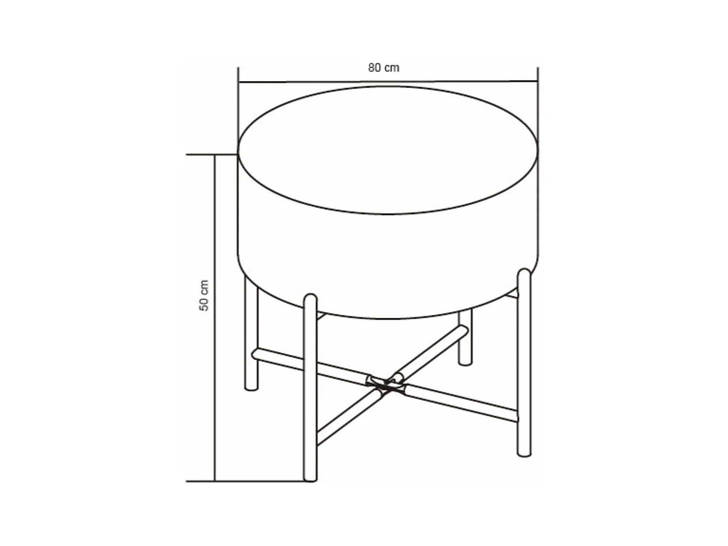 Stolik kawowy - MDF i metal - Brązowy - MAKINA