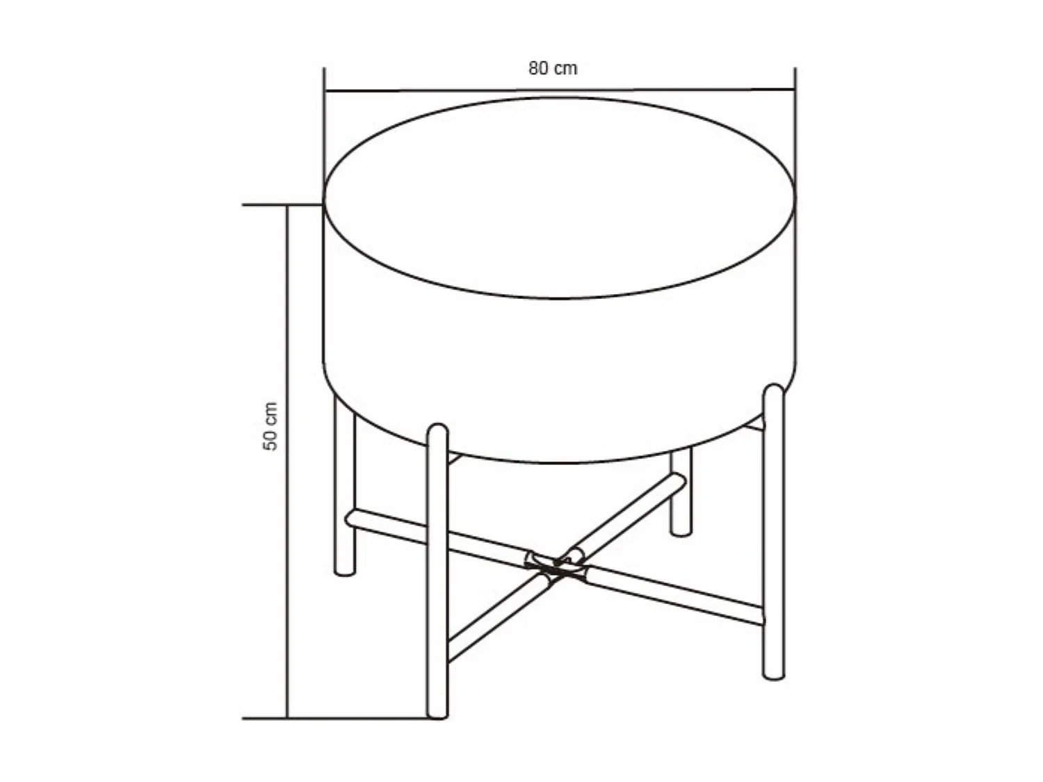 Table basse - MDF et métal - Marron - MAKINA