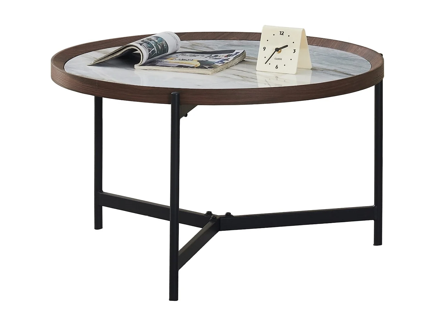 Table basse - céramique - blanc et bleu - NOVAS