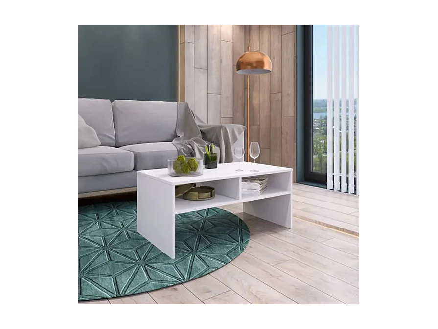 Table basse - aggloméré - blanc - ROVEN