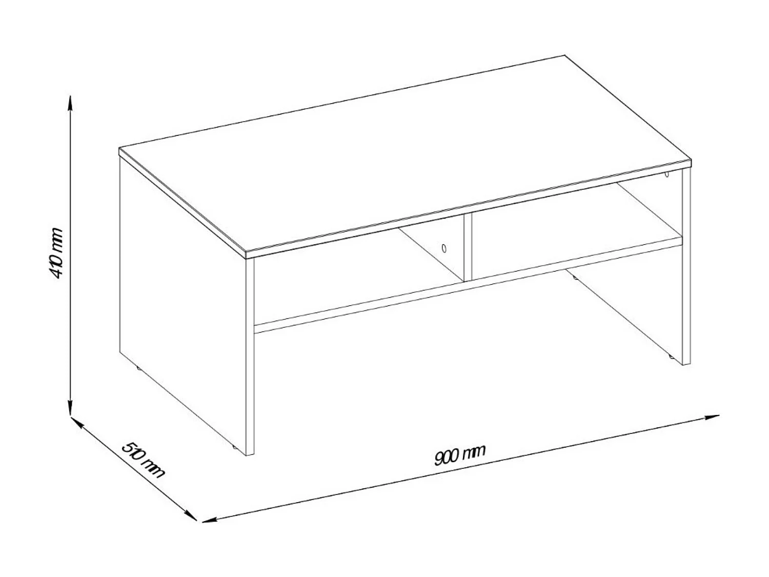 Stolik kawowy - płyta wiórowa - biały - ROVEN