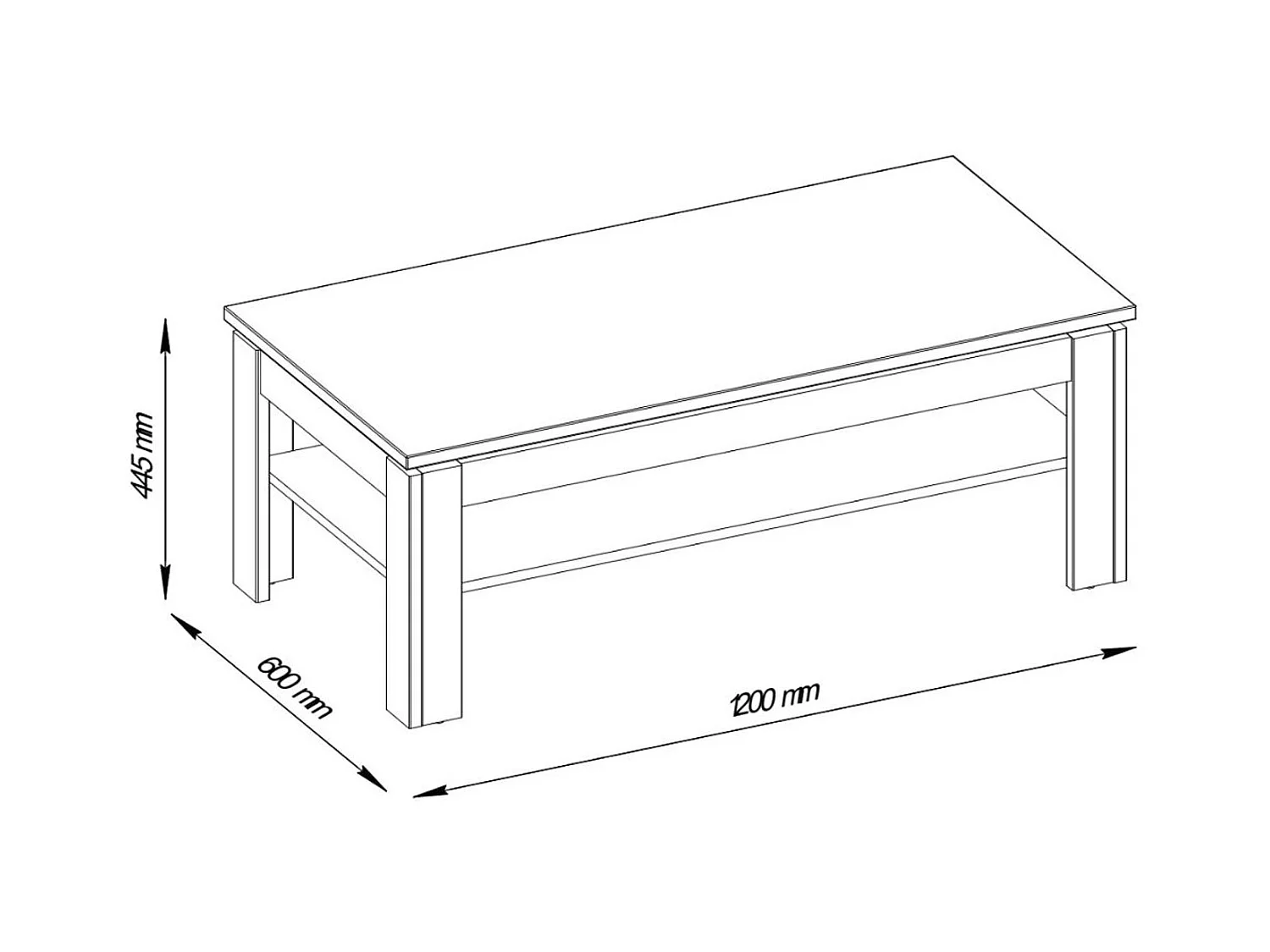 Stolik kawowy - płyta wiórowa - dąb - DRAMO