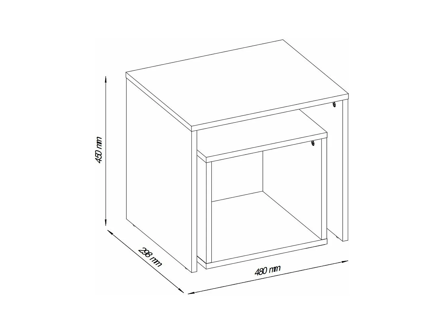 Stolik kawowy - płyta wiórowa - biały - BOLZANO 2X