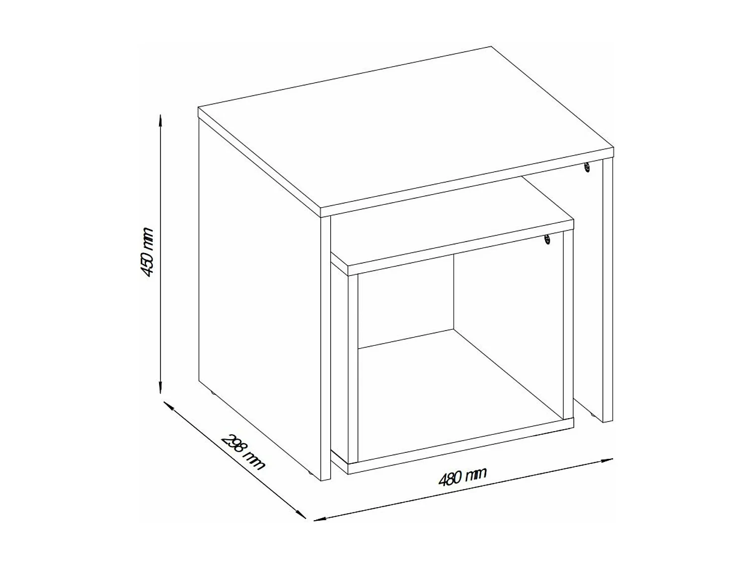Stolik kawowy - płyta wiórowa - biały - BOLZANO 2X