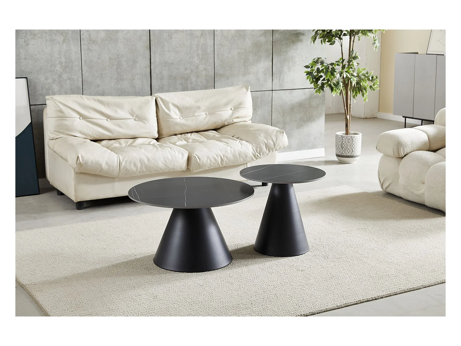 Table basse - céramique - noire - ARGOT 2x