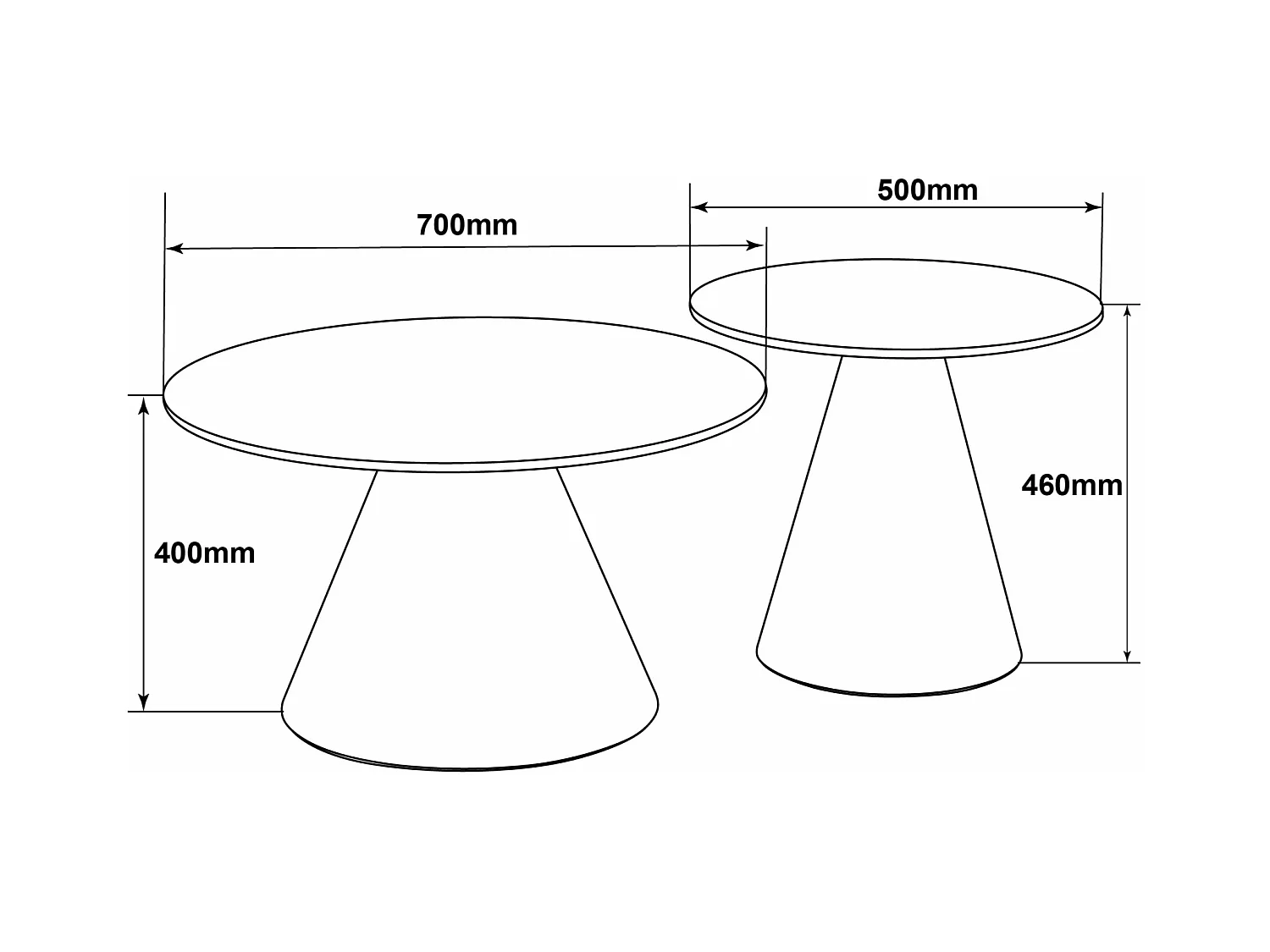 Table basse - céramique - noire - ARGOT 2x
