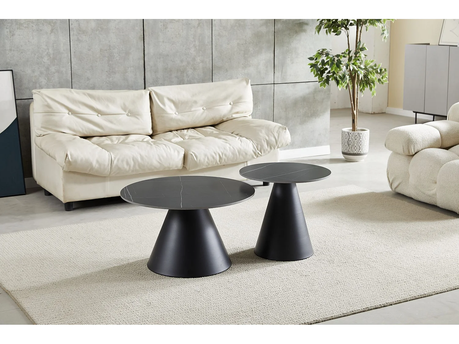 Table basse - céramique - noire - ARGOT 2x