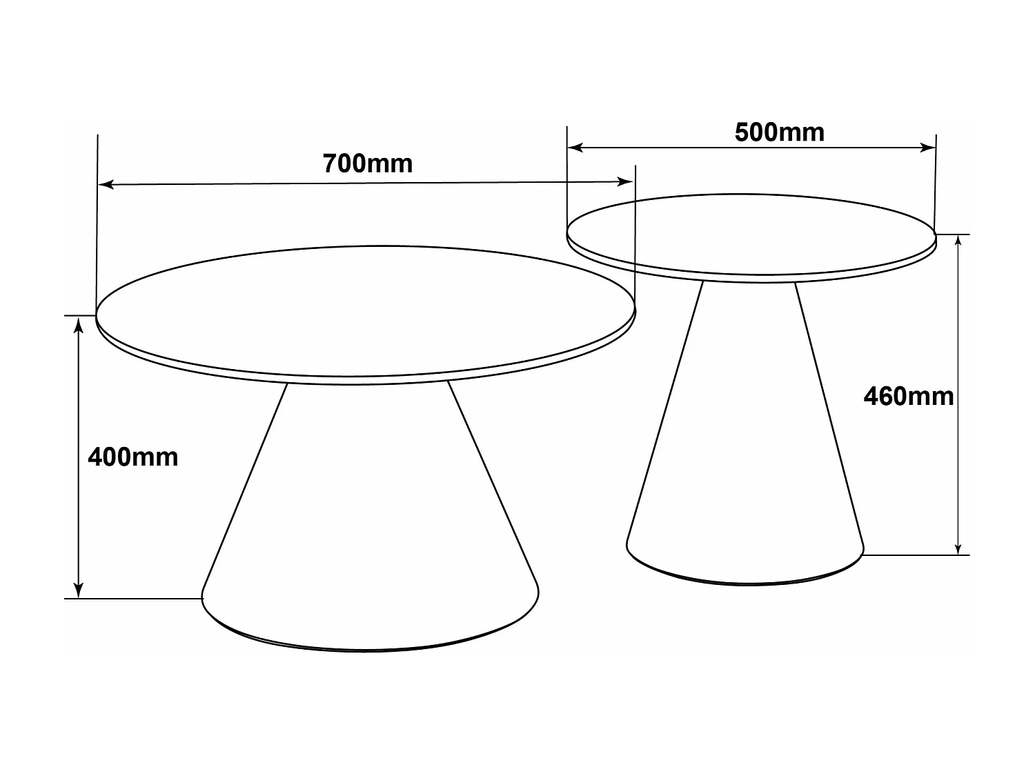 Table basse - céramique - noire - ARGOT 2x