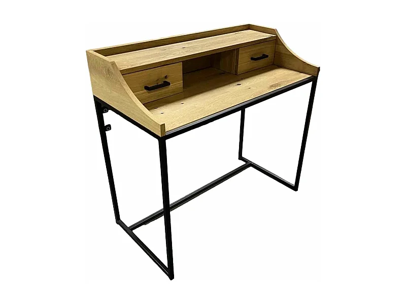 Bürotisch - 2 Schubladen - Massivholz Eiche - BALTO