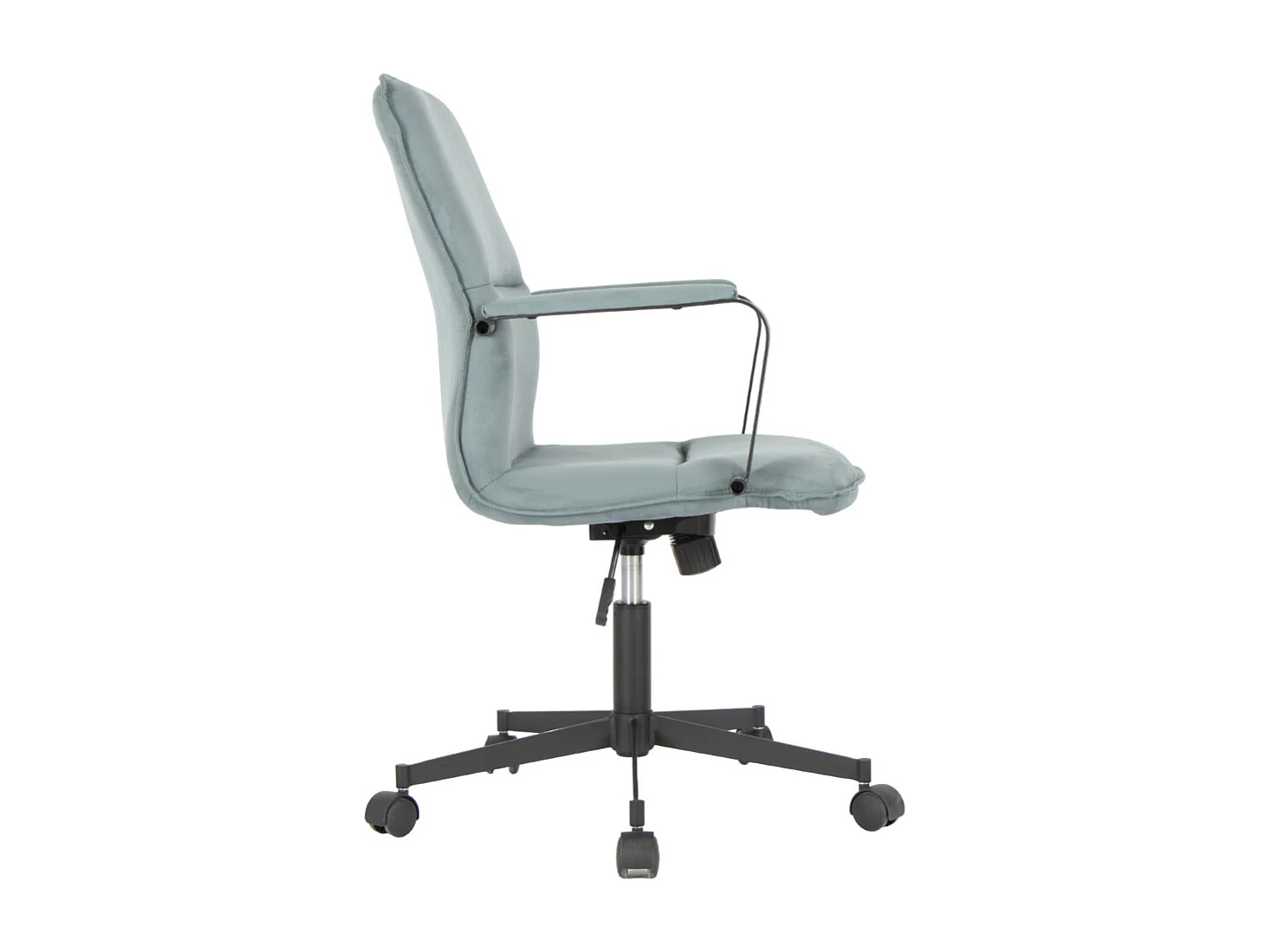 Chaise de bureau - Pivotante et réglable en hauteur - Daim - Bleu - NICHOLS